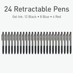 Pentonic GRT 24 Retractable Gel Pens 0.7mm Fine, Smooth Writing for Journaling