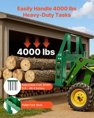 Uimoso Pallet Fork Frame Attachment w/42″ Skid Steer Forks JD Tractors 4000 lbs