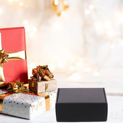 15pcs Small Corrugated Mailer Boxes with Lids for Mailing and Packaging Black