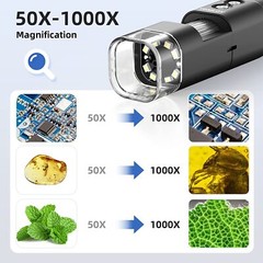 TOMLOV WiFi 1000X Digital Microscope 1080P USB Coin Magnifier Camera for iPhone