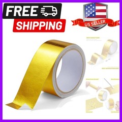 Aluminum Foil Tape, 2in x 33FT Fiberglass Heat Shield Tape, Golden Self-Adhes…