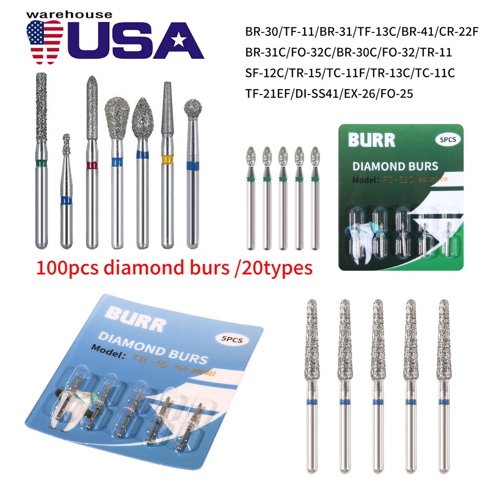 Dental Low Speed Handpiece Contra Angle Push Button Fit FG 1.6mm Diamond Bur FAG
