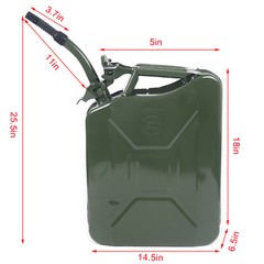5 Gallon 20L Gasoline Army Green Jerry Can Military Metal Steel Tank Backup USA