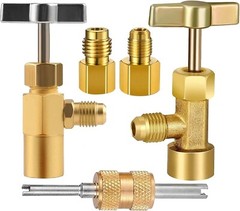 R134A Can Tap,Self-Sealing & Puncture Style AC Freon Tank Adapter Valve Core Rem
