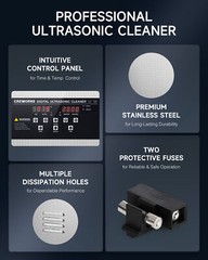 CREWORKS 30L Ultrasound Cleaner for Auto Tools Machine Parts with 600W Heater