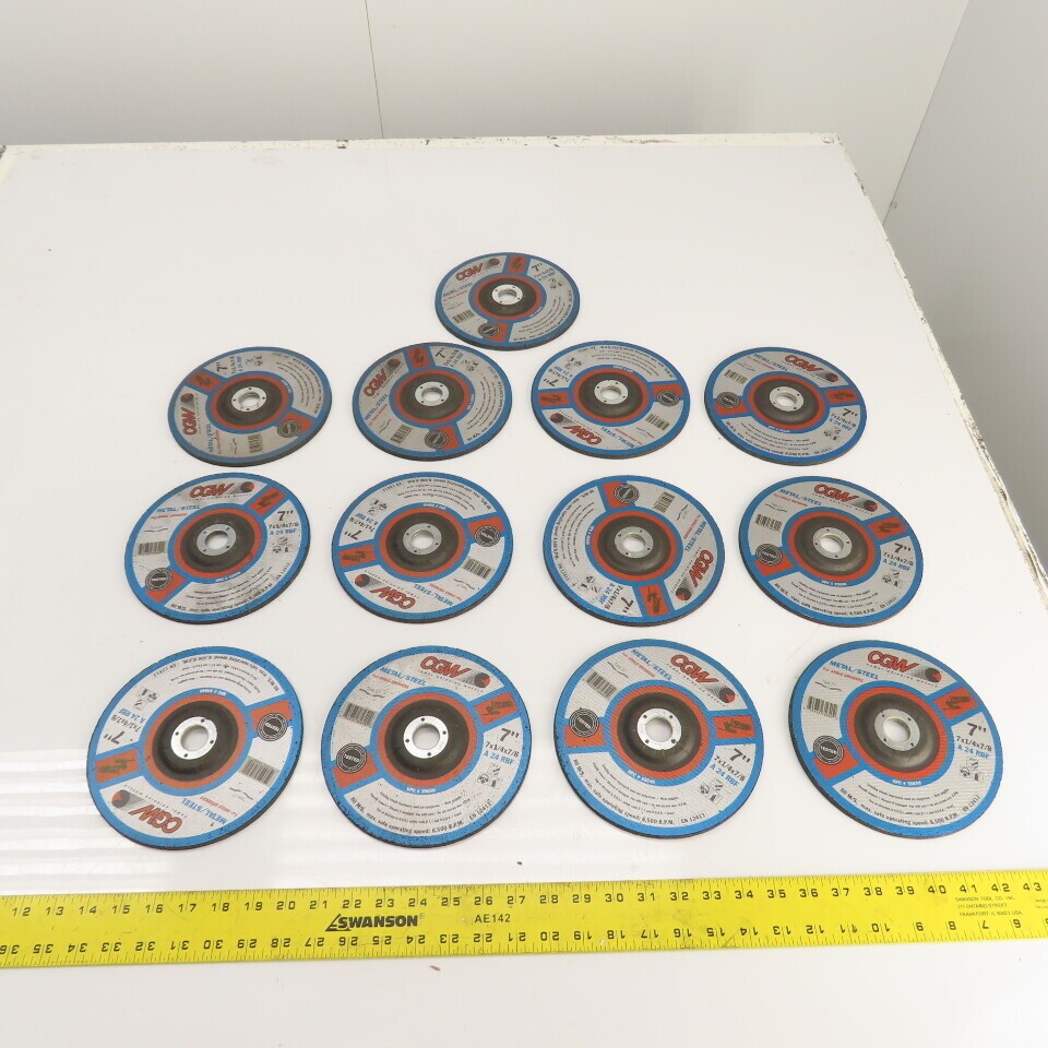 CGW A24RBF 7″ x 1/4 x 7/8″ Depressed Center Metal Grinding Wheels 8500RPM Lot/13