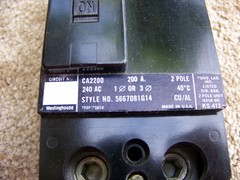 Westinghouse electrical breaker CA2200 No 5667D81G14 2 Pole 200A BRAND NEW
