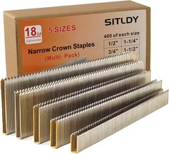 2000-Count 18 Gauge 1/4 Inch Narrow Crown Staples (1/2″+3/4″+1″+1-1/4″+1-1/2″),