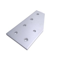 Lot of 6 80/20 4320 Angled Flat Plates, 15-Series, 6-Hole, 6in x 3in x 0.250in