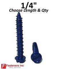1/4″ Hex Head Concrete Masonry Tapcon Anchor Screw (Choose Length & Qty)