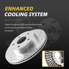 330mm Drilled Slotted Front Rotors 6 Lug Yukon Sierra 1500 Silverado Tahoe 55097