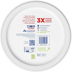 Dixie Ultra, Large Paper Plates, 10 Inch, 100 Count (Pack of 1, White/Indigo