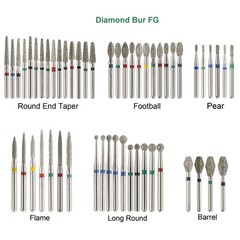 Wave Dental Carbide Bur FG Diamond Burs Football Pear Round End Taper High Speed