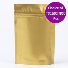 5x7in Matte Clear Front Gold Back Foil Mylar Stand up Zip Lock Bag w/Machine O1