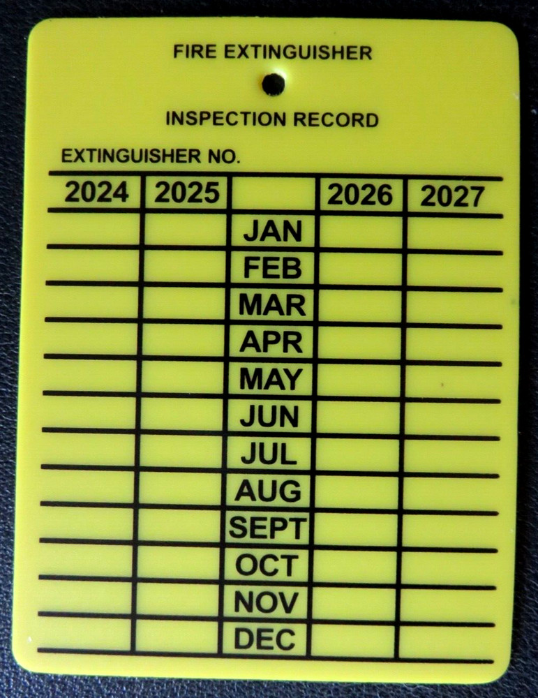 🔥🧯10-PLASTIC FIRE EXTINGUISHER 4-YEAR INSPECTION TAGS 2024-2025-2026-2027🔥🧯
