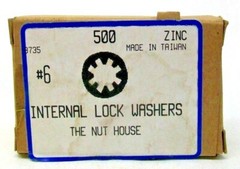 BOX OF 500 NEW #6 INTERNAL TOOTH LOCK WASHER ZINC PLATED FREE SHIPPING NH