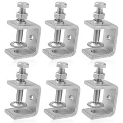 ZOWZEA 6 Pack 304 Stainless Steel Small C Clamps 1 1 3/16 inch─6pcs, Silvery
