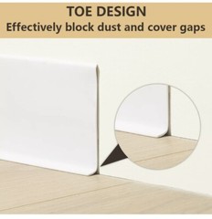 Vinyl Wall Base Baseboard Molding Trim 4″x 20FT Flexible Self Adhesive White