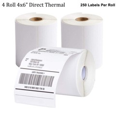 4 Rolls 4×6 Direct Thermal Shipping Labels For Zebra 2844 ZP450 ZP500 Eltron