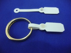 100 Qty Blank Jewelry Price Tag White PVC Snap Lock size 0.33″ x 0.6″ x Loop 1″