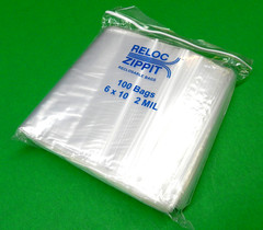 100 Zippit Reloc Bags 6×10 Clear 2mil 100 Poly Bags Reclosable Bag 6″ x 10″