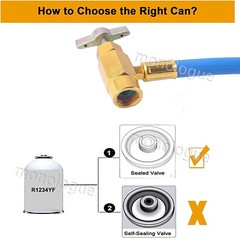 Self-Sealing 134 a/ 1234 yf A/C Can Tap Gauge Hose Recharge AC Conditioning