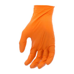 X-Large Orange 6 Mil Thick 100% Nitrile Disposable Work Gloves with Textured Gri