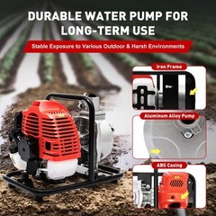 2 Stroke Gasoline Water Pump Gas-Powered Semi-Trash Irrigation Transfer Pump