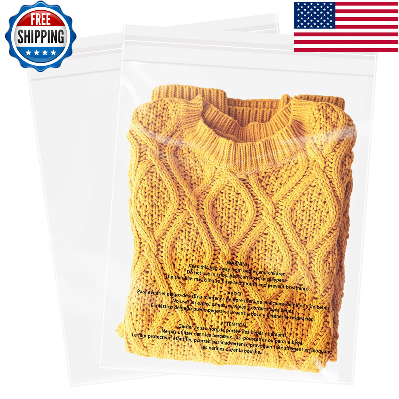 Wepoly – 11 X 14 1000 Count Self Seal Clear Poly Bags Suffocation Warning For