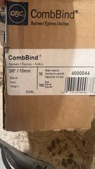 Set Of 4 Boxes Lot Of 3 GBC CombBind Binding Spines, 3/8″ 10mm, Black, 100 Pack