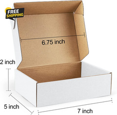 Shipping Boxes 7X5X2 Inches White Small Mailing Boxes 25 Pack Cardboard