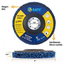 5 Pack 5”x7/8″ Paint Rust Removal Clean Angle Grinder New Poly Strip Disc Wheel