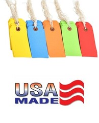 100 Tags 4 3/4″ x 2 3/8″ Size 5 Colored Inventory Shipping Hang Tag with String