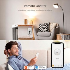 Smart Home Plug, 2.4GHz WiFi Smart Socket, Works with Alexa & Google Assistan…