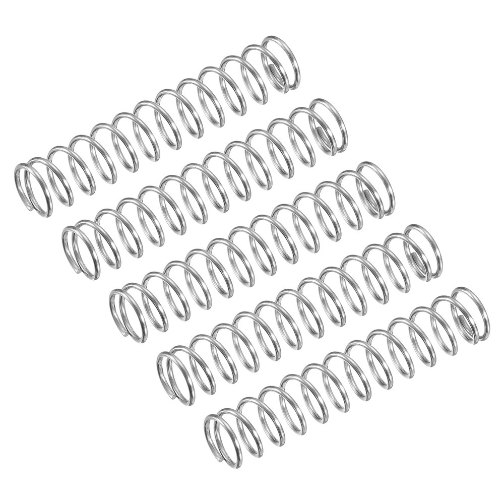 5Pcs Compression Spring 304 Stainless Steel 10mm OD 1mm Wire 50mm Length