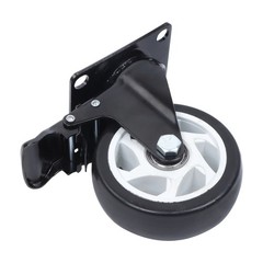 4 Pcs 4 In Swivel Caster Wheels 2200Lbs Heavy Duty With Brake And White Hubs