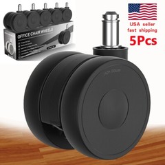 5PCS Office Chair 2.5″ Casters Heavy Duty Rubber Swivel Wheels Replacement