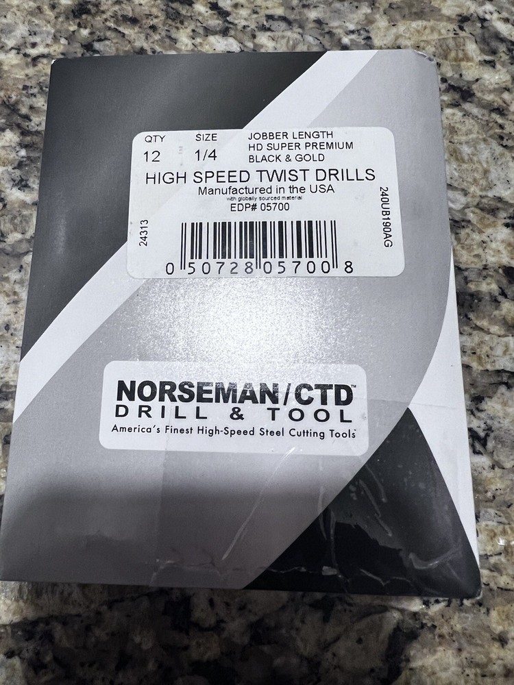 (12-PACK) 1/4″ 05700 Norseman / Viking USA Drill Bit Super Premium High Speed
