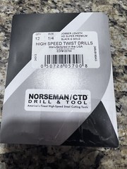 (12-PACK) 1/4″ 05700 Norseman / Viking USA Drill Bit Super Premium High Speed