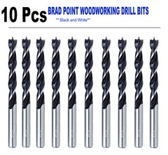 10Pcs 1/8 Inch Wood Brad Point Drill Bit Set Spur Point Woodworking Drill Bits