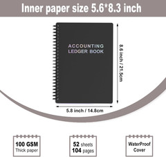 Accounting Ledger Book – A5 Check Register for Small Businesses & Personal Use,
