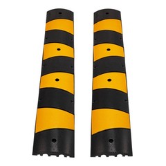 2pcs 6FT Rubber Speed Bump Speed Hump Cable Protector Ramp for Road 22000Lbs