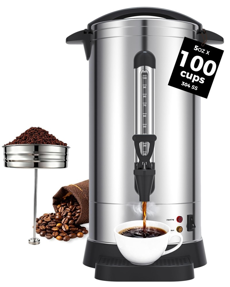 Ostba 1500W Commercial Coffee Urn 100 Cup / 15L Large Percolator Coffee Pot
