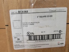 SURPLUS NEW ABB BC8368 Square Box Surface Cover (Box of 25) – Electrical