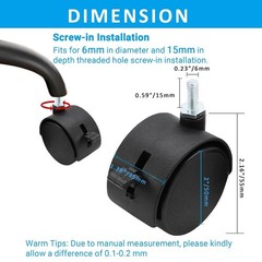 4pcs 2 Inch Swivel Caster Wheels, with Brake, Heavy Duty Casters, Black Nylon…