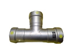 VIEGA MegaPressG 1 in. Press Carbon Steel Tee (Gas Only), 26370
