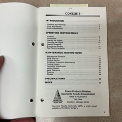 Ford VSG-411/413 1.1 1.3L ENGINE MAINTENANCE OPERATOR MANUAL GUIDE INDUSTRIAL