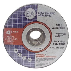 Benchmark Abrasives Grinder Cut Off Wheels 4 1/2 Inch Aluminum Oxide Thin Type 1