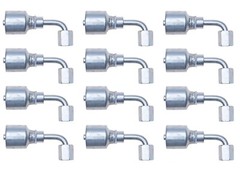 12ea, 8G-8FJX90S MegaCrimp Coupling Female JIC 37 Flare Swivel – 90 Bent Tube