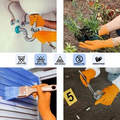 Orange Nitrile Industrial Gloves (10 BOXES) 8 Mil Diamond Grip – XL, XXL auto